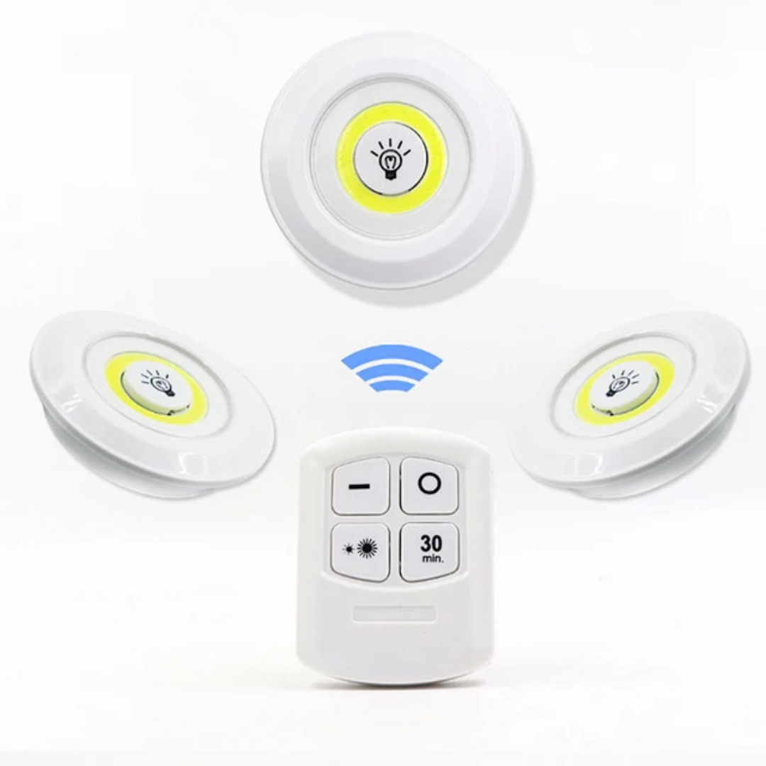 SET Lampi LED alimentare cu baterii, control prin telecomanda, wireless, Alb