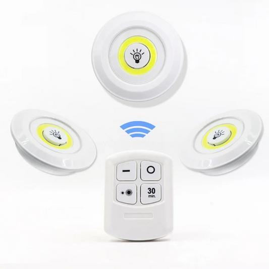 SET Lampi LED alimentare cu baterii, control prin telecomanda, wireless, Alb