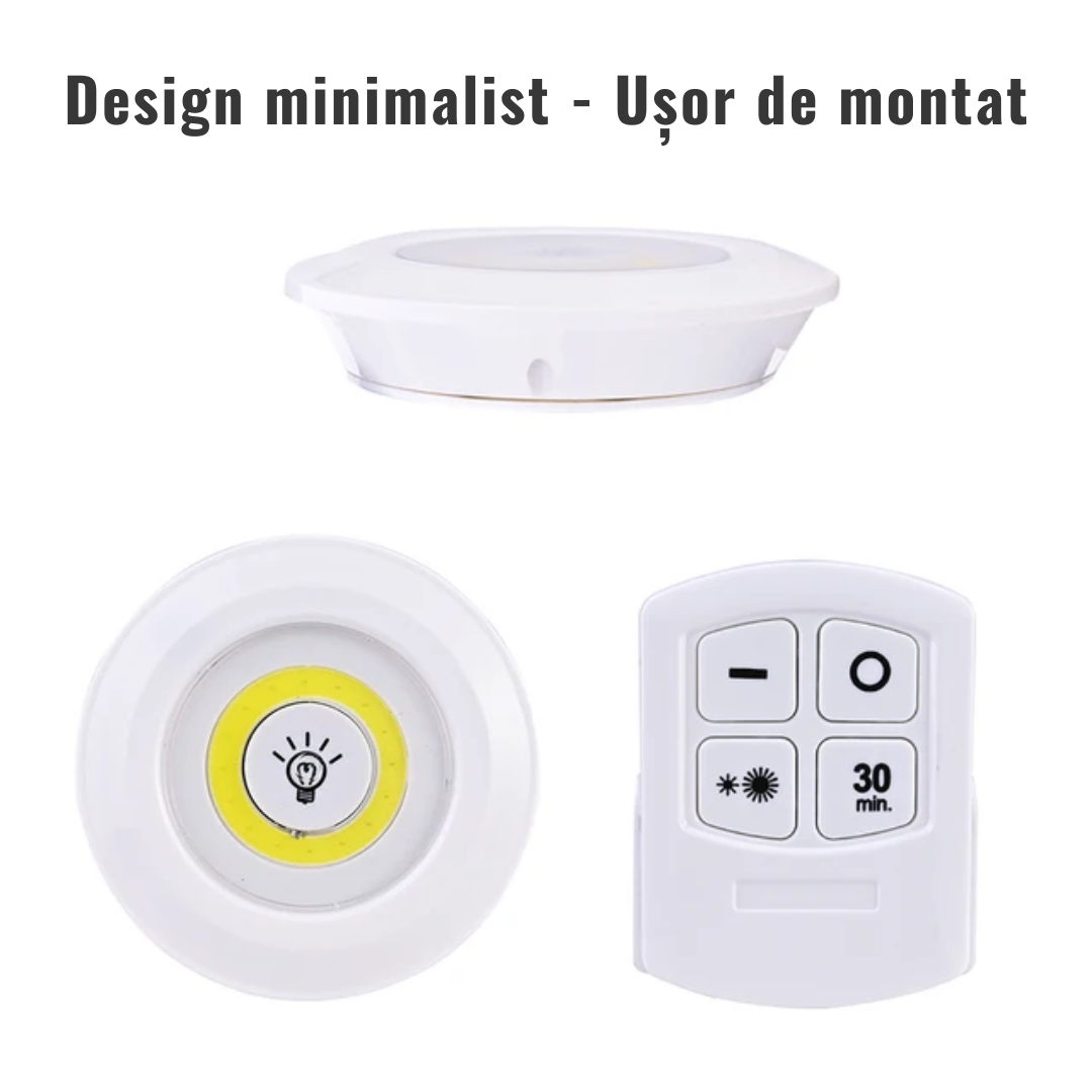 SET Lampi LED alimentare cu baterii, control prin telecomanda, wireless, Alb